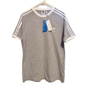 Adidas Originals Grey 3 Stripes Tee Men's Medium